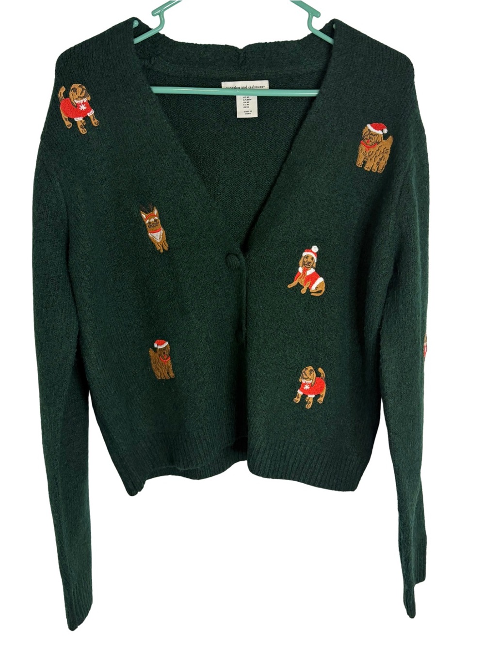 Cupcakes & Cashmere Holiday Christmas Dog Cardigan Sweater Size Medium